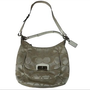 Y2K Coach Women’s Crossbody Shoulder Bag Off White Beige Signature C F22301 2076